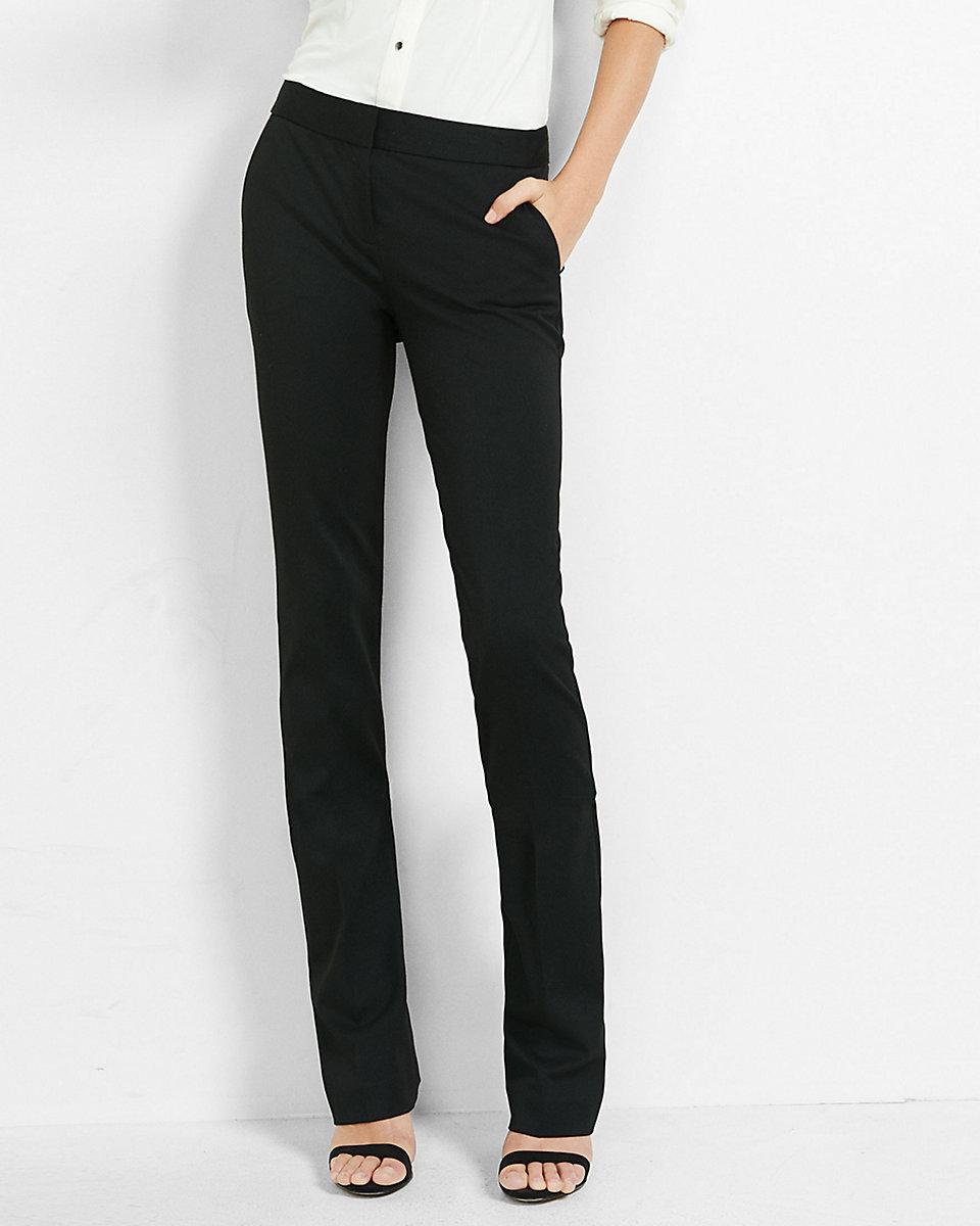 Express Synthetic Mid Rise Barely Boot Columnist Pant in Black Lyst